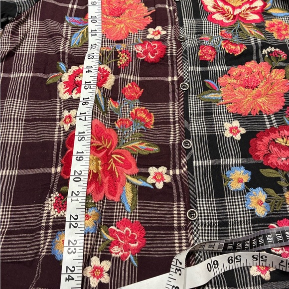 Savanna Jane Multicolor Plaid Floral Button Down Shirt - Picture 6 of 6